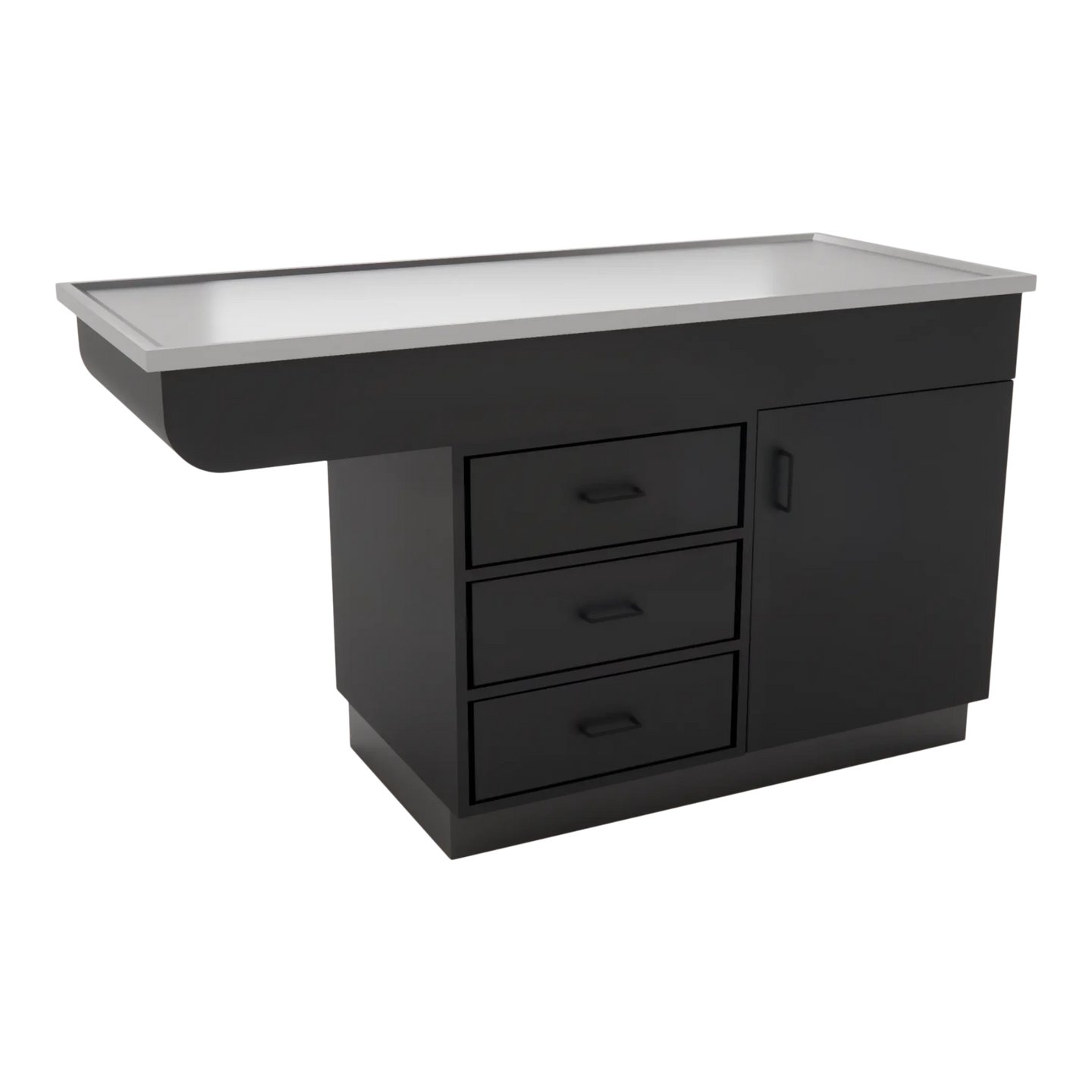 SterilSteelPass 60" Dry Table Counter with Inner Lip and Pass-Through Drawers - Kaemark