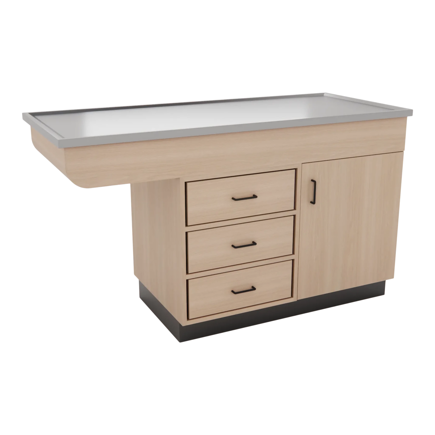 SterilSteelPass 60" Dry Table Counter with Inner Lip and Pass-Through Drawers - Kaemark