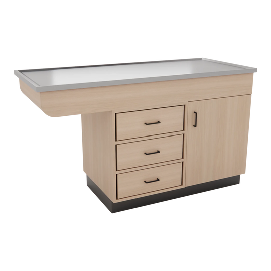 SterilSteelPass 60" Dry Table Counter with Inner Lip and Pass-Through Drawers - Kaemark