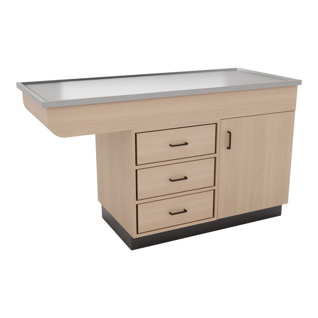 SterilSteelPass 60" Dry Table Counter with Inner Lip and Pass-Through Drawers - Kaemark