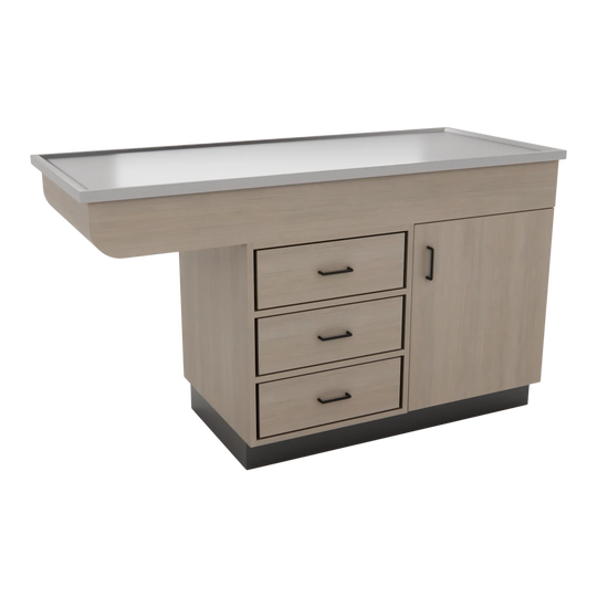 SterilSteelPass 60" Dry Table Counter with Inner Lip and Pass-Through Drawers - Kaemark