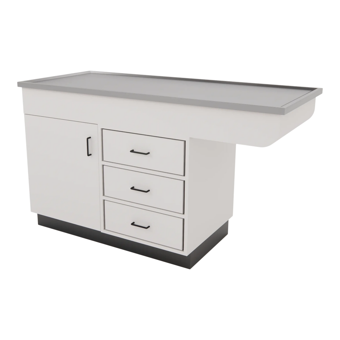 SterilSteelPass 60" Dry Table Counter with Inner Lip and Pass-Through Drawers - Kaemark