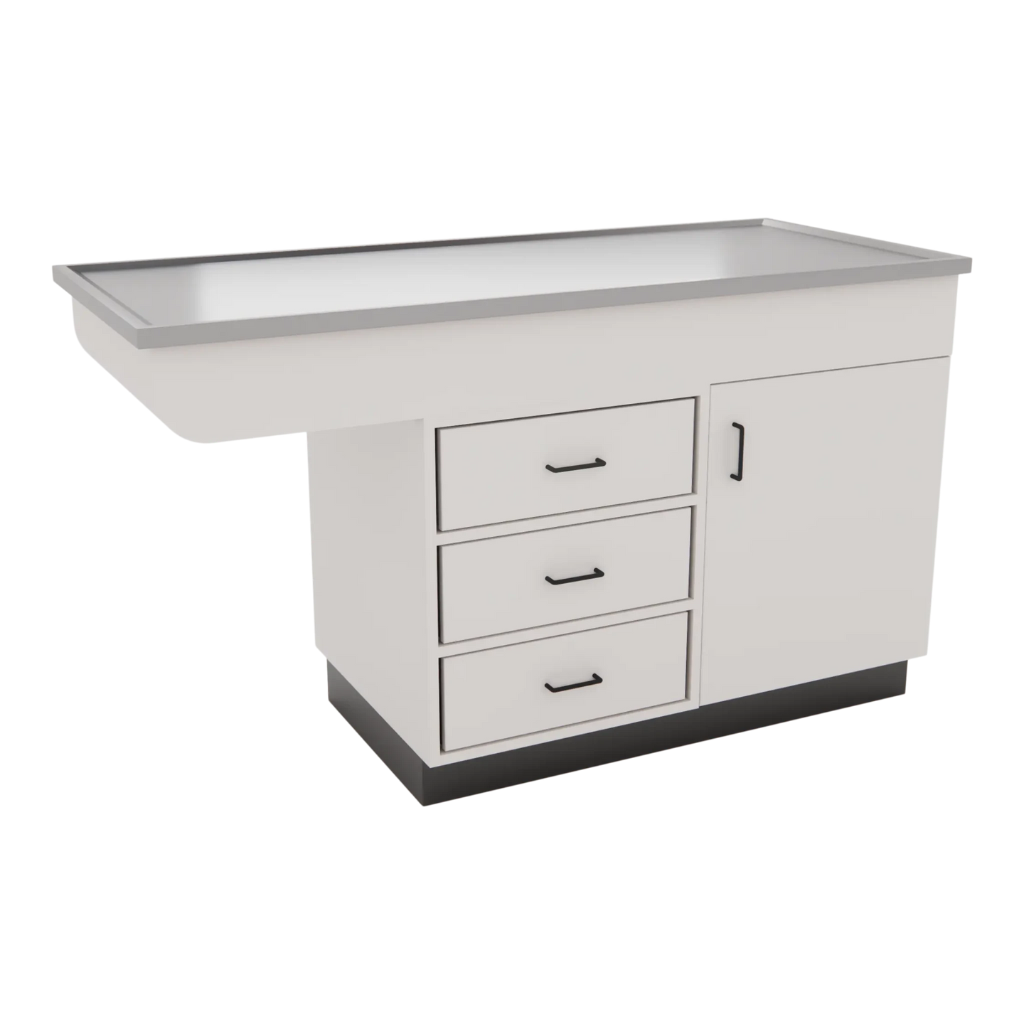 SterilSteelPass 60" Dry Table Counter with Inner Lip and Pass-Through Drawers - Kaemark