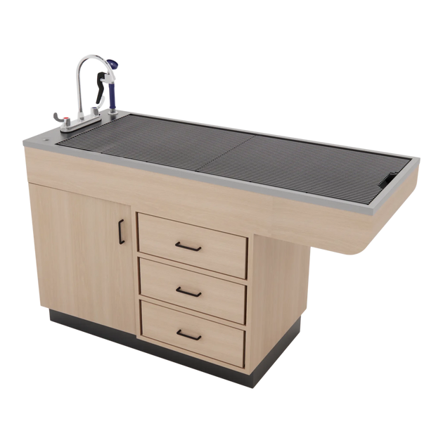 DuraSteel ProPass 5' Wet Table on Laminate Base with Passthrough Drawers - Kaemark