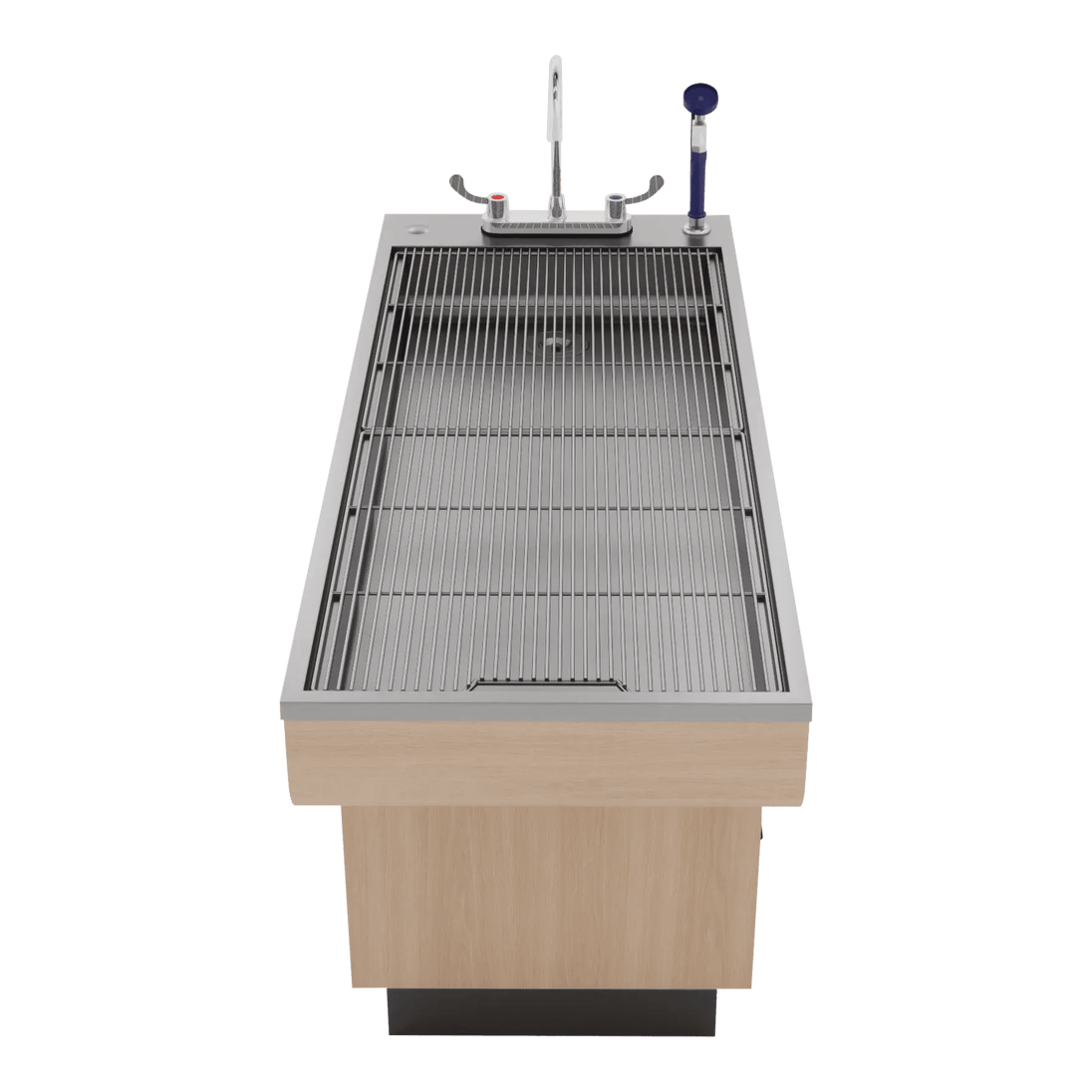 DuraSteel ProPass 5' Wet Table on Laminate Base with Passthrough Drawers - Kaemark