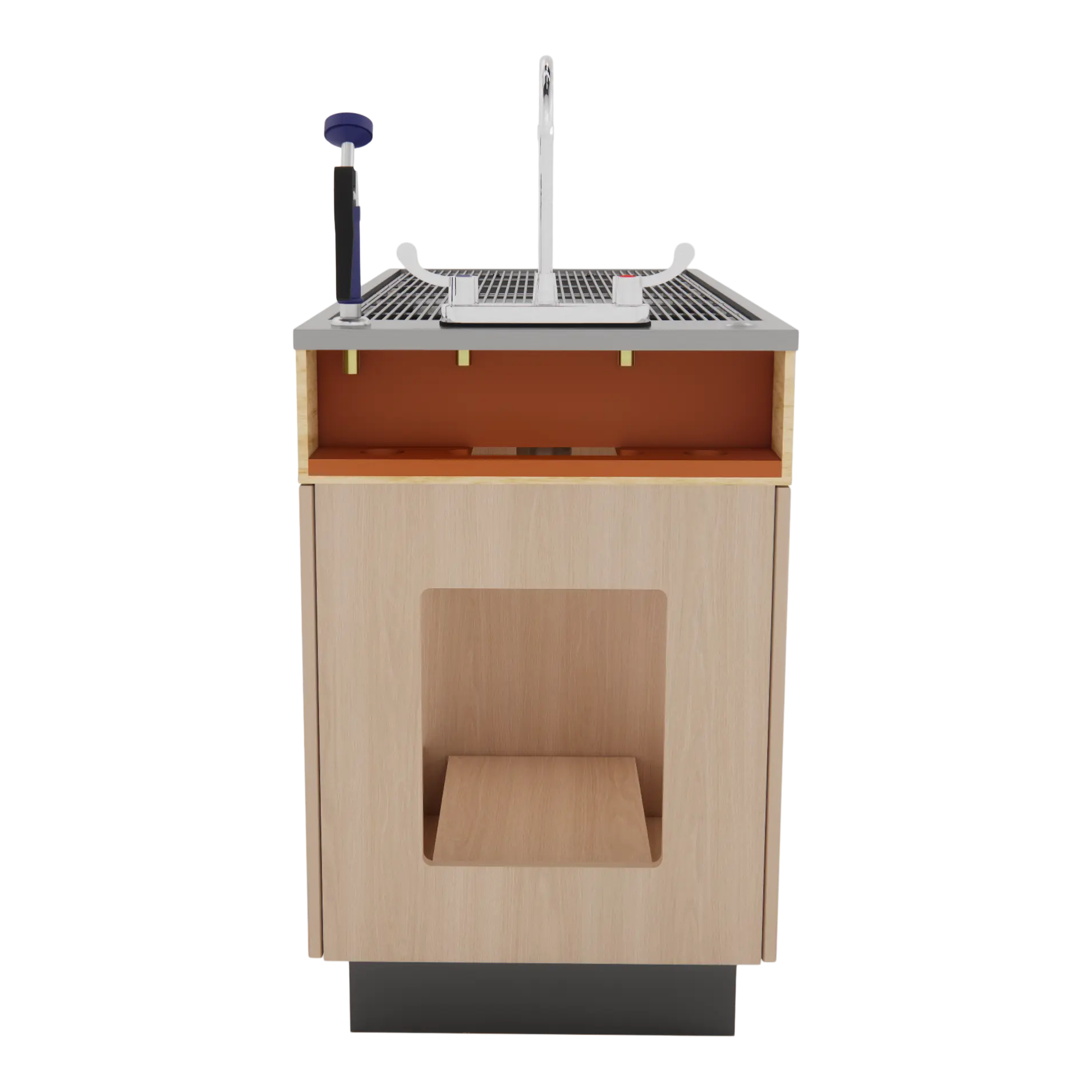 DuraSteel ProPass 5' Wet Table on Laminate Base with Passthrough Drawers