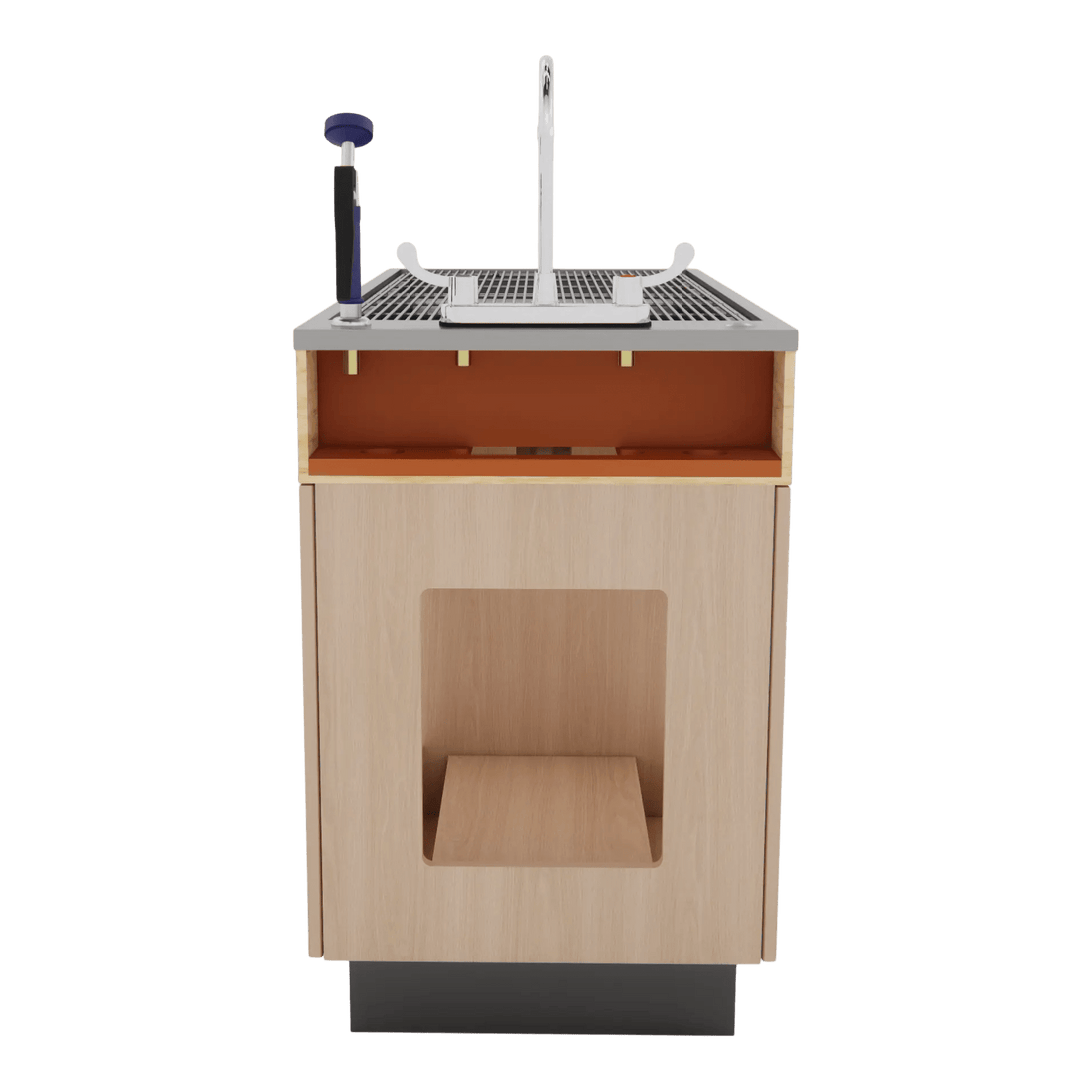 DuraSteel ProPass 5' Wet Table on Laminate Base with Passthrough Drawers - Kaemark