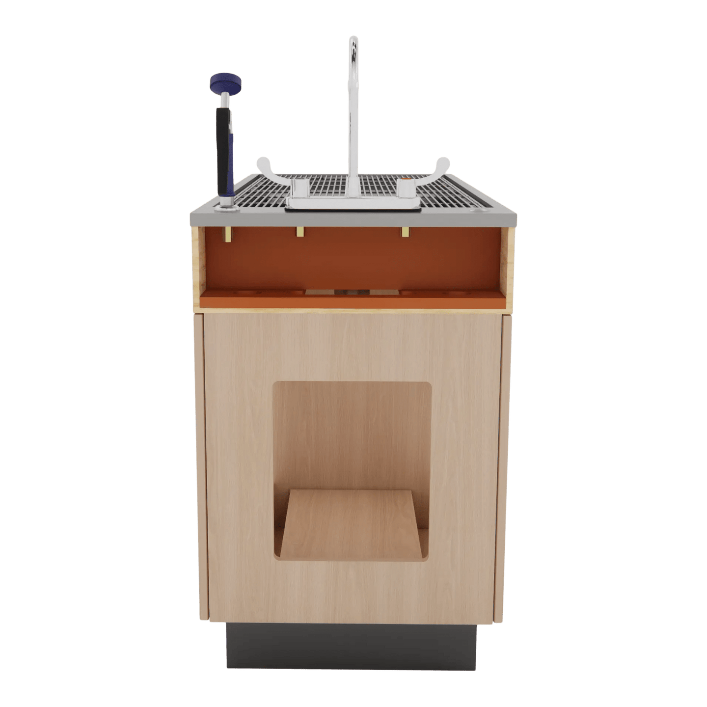 DuraSteel ProPass 5' Wet Table on Laminate Base with Passthrough Drawers - Kaemark