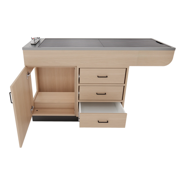 DuraSteel ProPass 5' Wet Table on Laminate Base with Passthrough Drawers - Kaemark