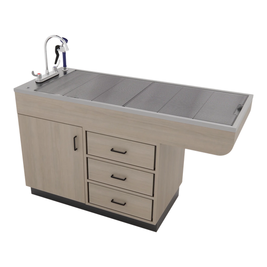 DuraSteel ProPass 5" Wet Table on Laminate Base with Passthrough Drawers - Kaemark