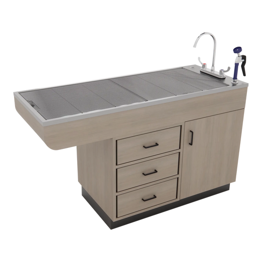 DuraSteel ProPass 5" Wet Table on Laminate Base with Passthrough Drawers - Kaemark