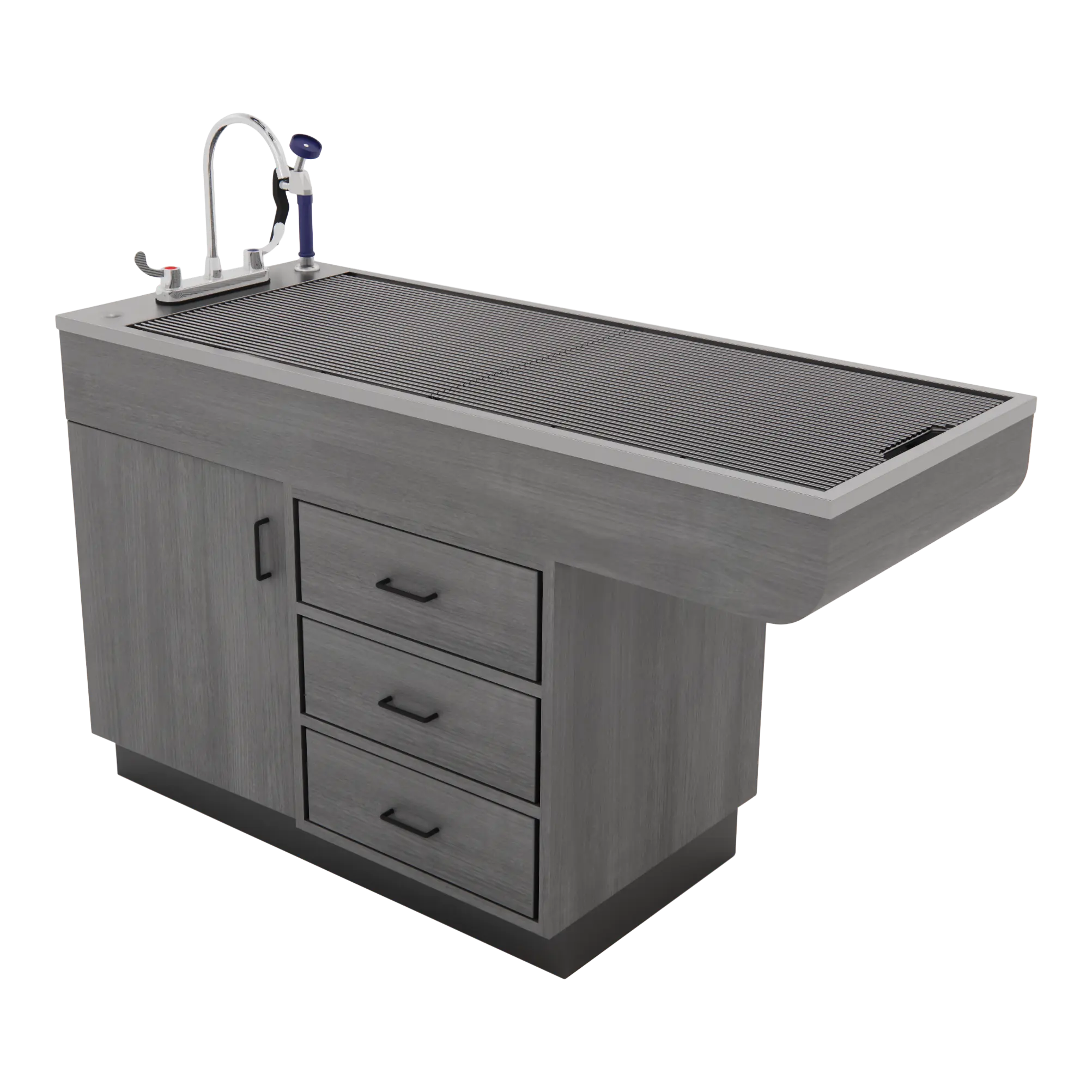 DuraSteel ProPass 5' Wet Table on Laminate Base with Passthrough Drawers