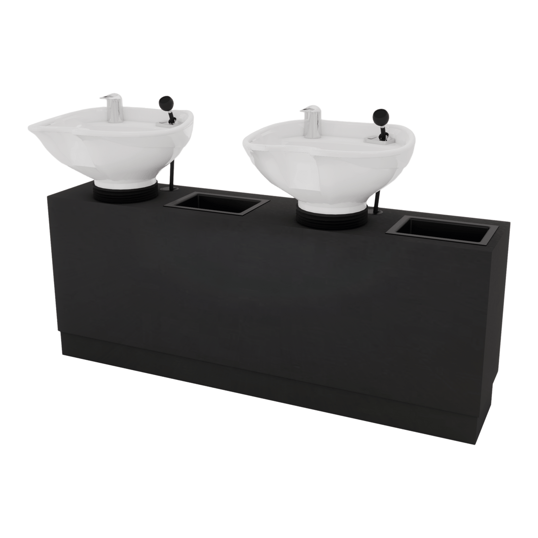Frost Double Backwash Unit with Bottle Wells and Tilt Bowls - Kaemark