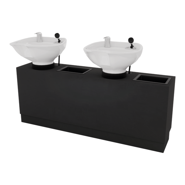 Frost Double Backwash Unit with Bottle Wells and Tilt Bowls - Kaemark