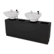 Frost Double Backwash Unit with Bottle Wells and Tilt Bowls - Kaemark