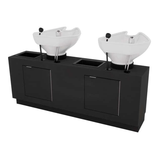 Frost Double Backwash Unit with Bottle Wells and Tilt Bowls - Kaemark