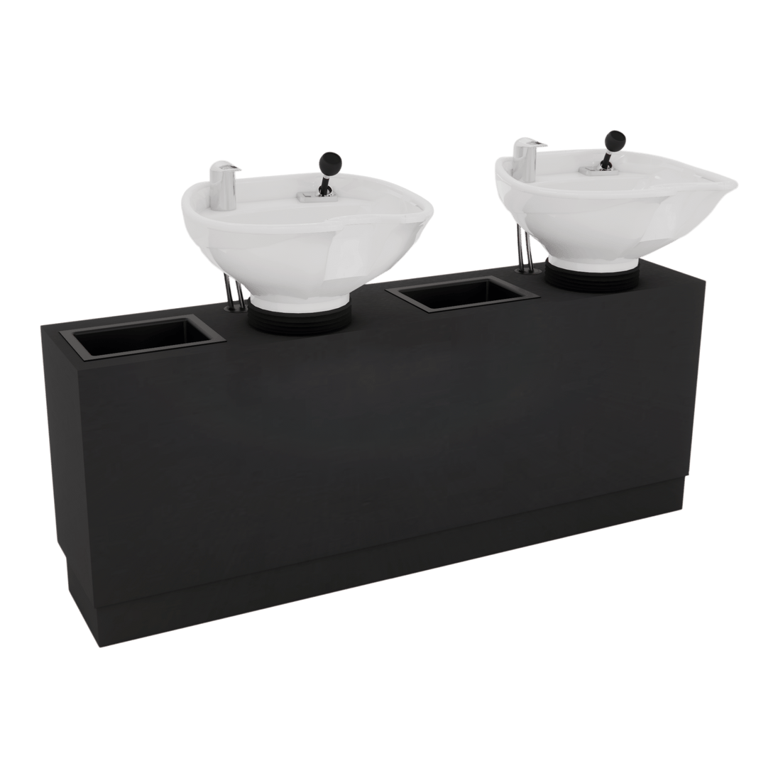 Frost Double Backwash Unit with Bottle Wells and Tilt Bowls - Kaemark