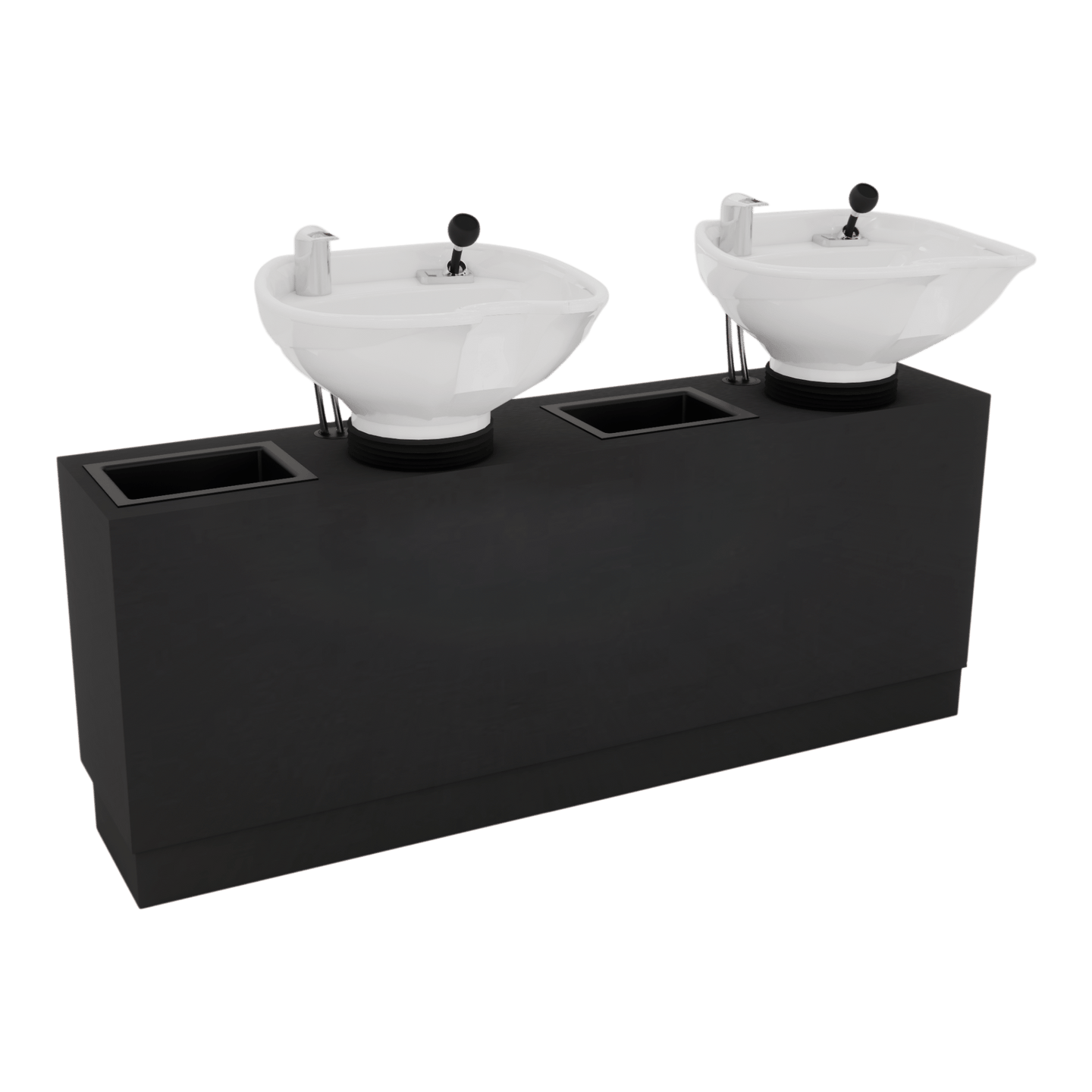 Frost Double Backwash Unit with Bottle Wells and Tilt Bowls - Kaemark