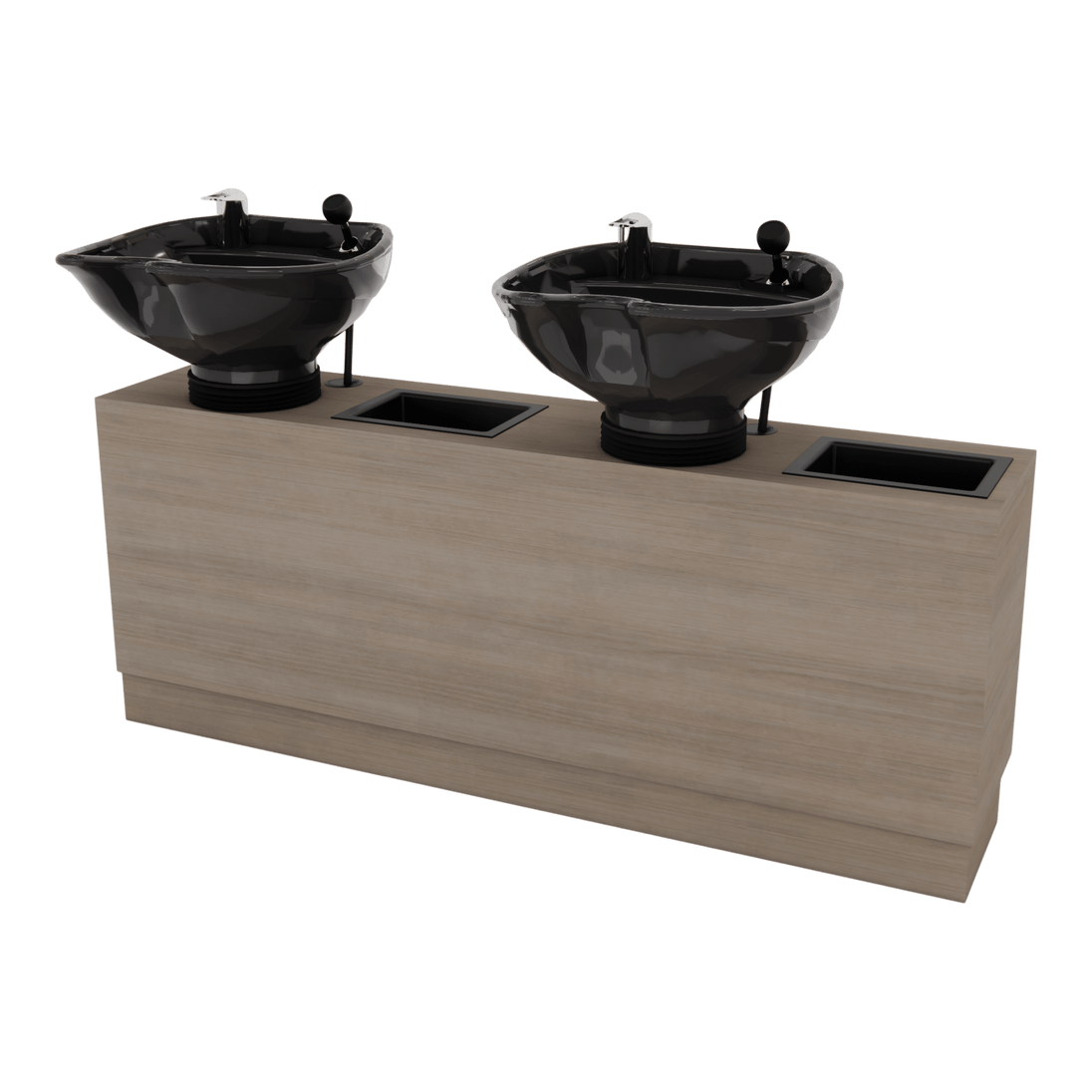 Frost Double Backwash Unit with Bottle Wells and Tilt Bowls - Kaemark
