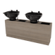 Frost Double Backwash Unit with Bottle Wells and Tilt Bowls - Kaemark