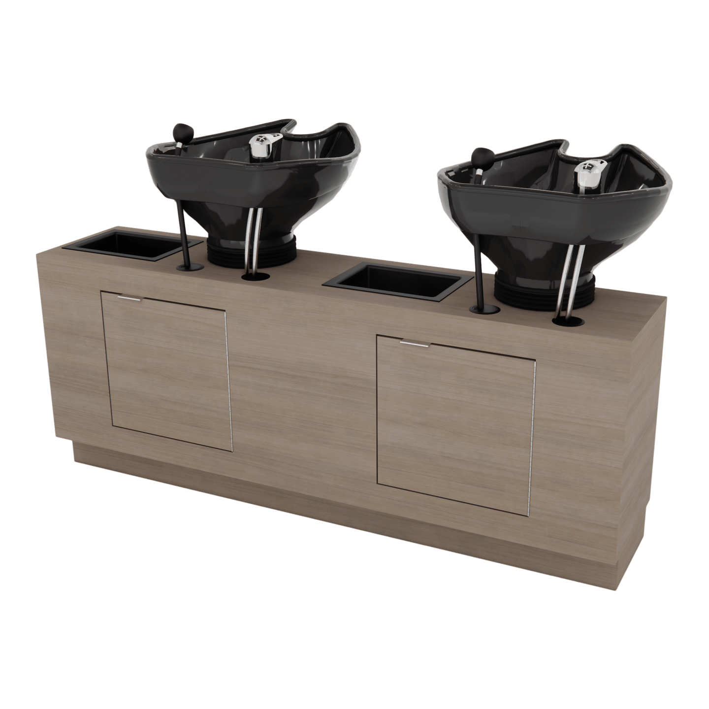 Frost Double Backwash Unit with Bottle Wells and Tilt Bowls - Kaemark