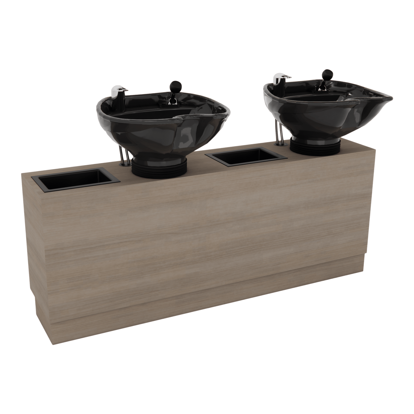 Frost Double Backwash Unit with Bottle Wells and Tilt Bowls - Kaemark