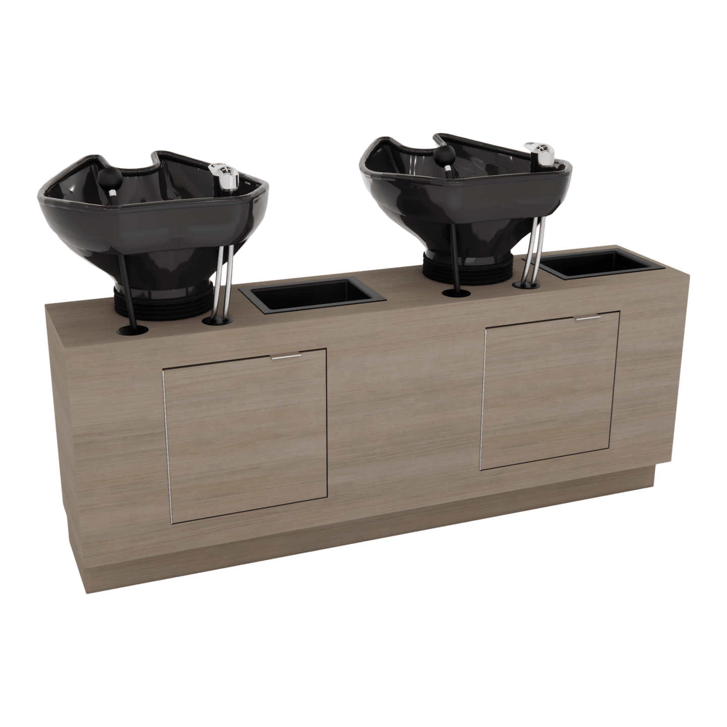 Frost Double Backwash Unit with Bottle Wells and Tilt Bowls - Kaemark
