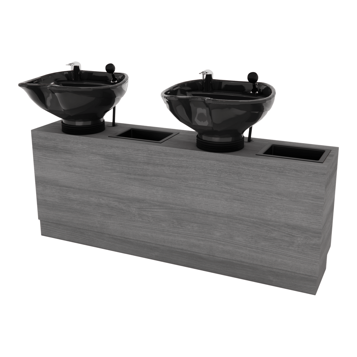 Frost Double Backwash Unit with Bottle Wells and Tilt Bowls - Kaemark