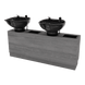 Frost Double Backwash Unit with Bottle Wells and Tilt Bowls - Kaemark