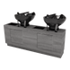 Frost Double Backwash Unit with Bottle Wells and Tilt Bowls - Kaemark