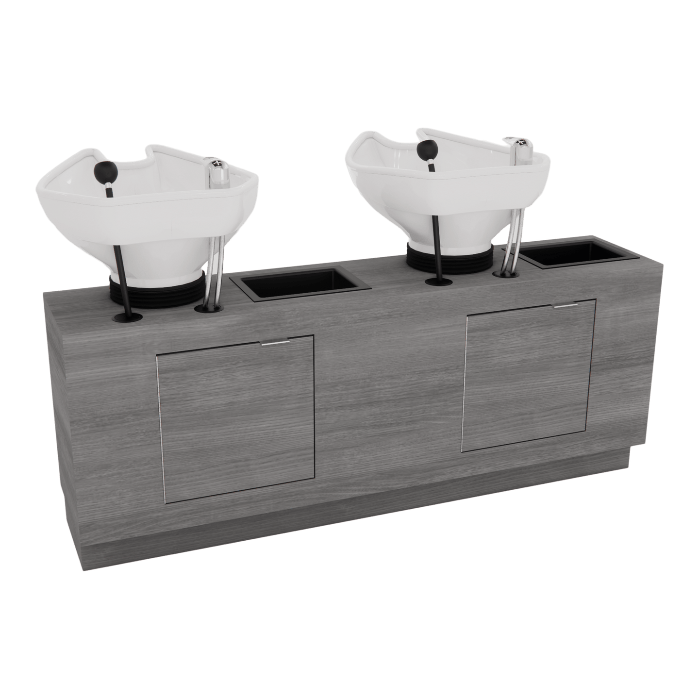 Frost Double Backwash Unit with Bottle Wells and Tilt Bowls - Kaemark
