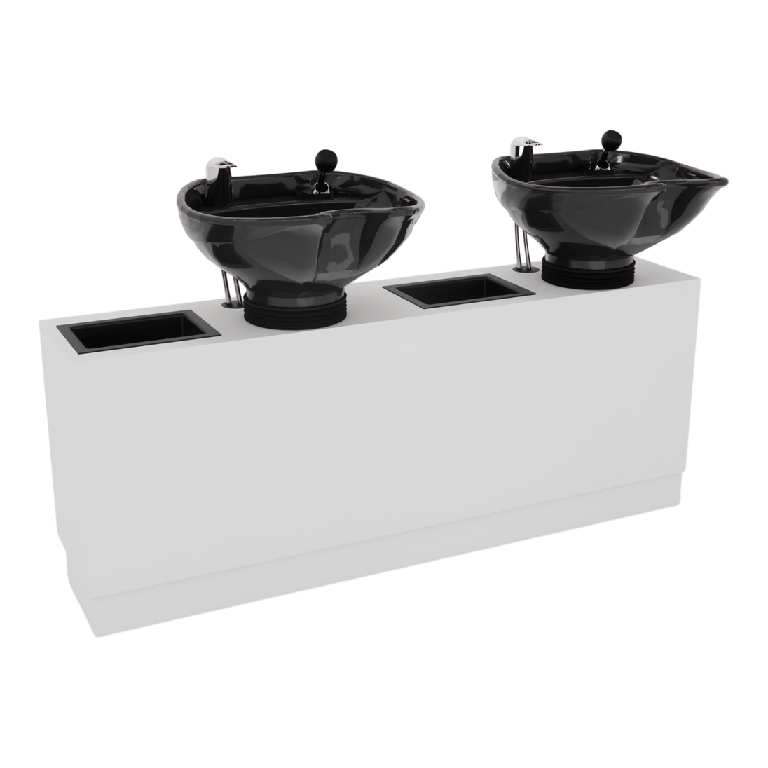 Frost Double Backwash Unit with Bottle Wells and Tilt Bowls - Kaemark
