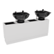 Frost Double Backwash Unit with Bottle Wells and Tilt Bowls - Kaemark
