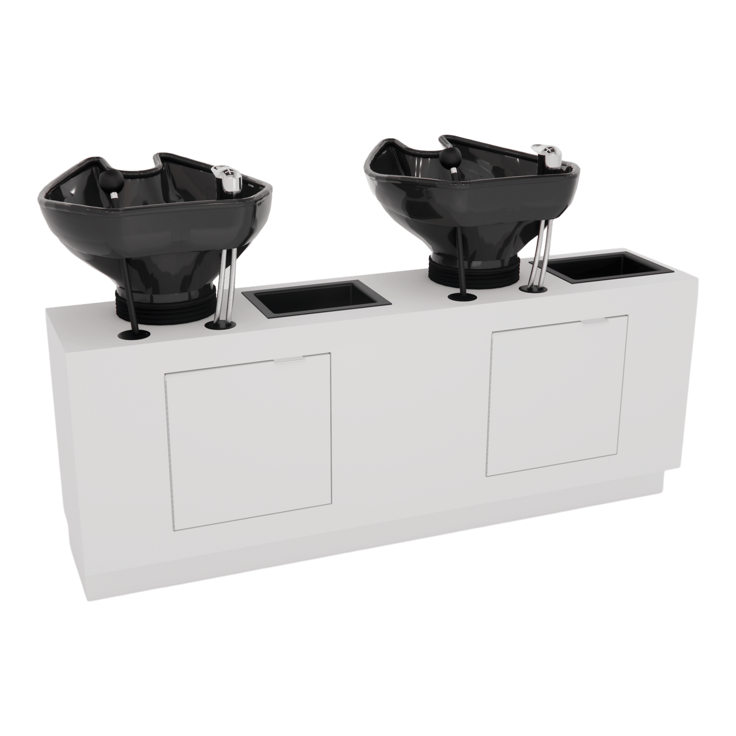 Frost Double Backwash Unit with Bottle Wells and Tilt Bowls - Kaemark