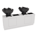 Frost Double Backwash Unit with Bottle Wells and Tilt Bowls - Kaemark