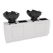 Frost Double Backwash Unit with Bottle Wells and Tilt Bowls - Kaemark