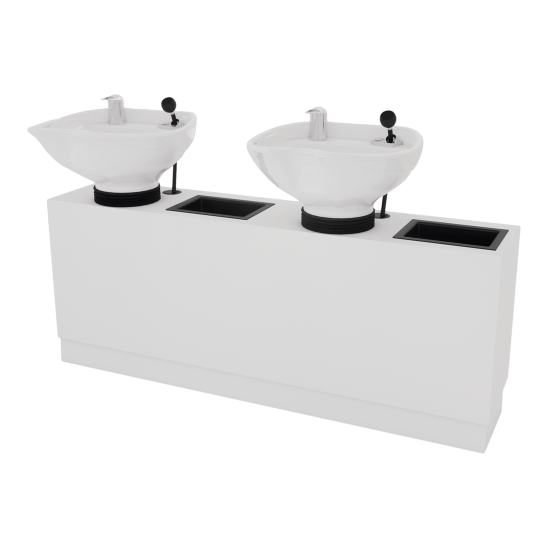 Frost Double Backwash Unit with Bottle Wells and Tilt Bowls - Kaemark