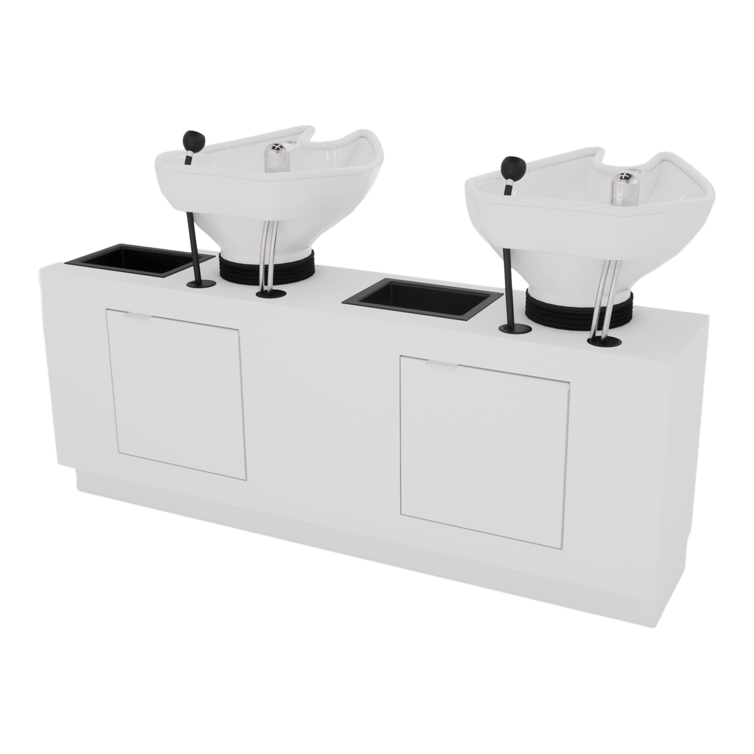 Frost Double Backwash Unit with Bottle Wells and Tilt Bowls - Kaemark