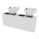Frost Double Backwash Unit with Bottle Wells and Tilt Bowls - Kaemark