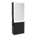 Glo Double Operator Styling Station with Slide-out Appliance Holder, Glass Shelf, and Silver Rectangle Glo Mirror - Kaemark