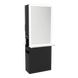 Glo Double Operator Styling Station with Slide-out Appliance Holder, Glass Shelf, and Silver Rectangle Glo Mirror - Kaemark