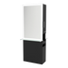 Glo Double Operator Styling Station with Slide-out Appliance Holder, Glass Shelf, and Silver Rectangle Glo Mirror - Kaemark