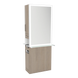 Glo Double Operator Styling Station with Slide-out Appliance Holder, Glass Shelf, and Silver Rectangle Glo Mirror - Kaemark