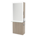 Glo Double Operator Styling Station with Slide-out Appliance Holder, Glass Shelf, and Silver Rectangle Glo Mirror - Kaemark