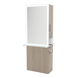 Glo Double Operator Styling Station with Slide-out Appliance Holder, Glass Shelf, and Silver Rectangle Glo Mirror - Kaemark