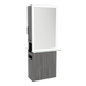 Glo Double Operator Styling Station with Slide-out Appliance Holder, Glass Shelf, and Silver Rectangle Glo Mirror - Kaemark