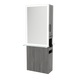 Glo Double Operator Styling Station with Slide-out Appliance Holder, Glass Shelf, and Silver Rectangle Glo Mirror - Kaemark