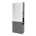 Glo Double Operator Styling Station with Slide-out Appliance Holder, Glass Shelf, and Silver Rectangle Glo Mirror - Kaemark