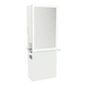 Glo Double Operator Styling Station with Slide-out Appliance Holder, Glass Shelf, and Silver Rectangle Glo Mirror - Kaemark