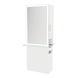 Glo Double Operator Styling Station with Slide-out Appliance Holder, Glass Shelf, and Silver Rectangle Glo Mirror - Kaemark